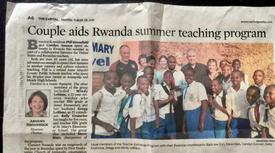 Around Broadneck: Couple aids Rwanda Summer Teaching Program